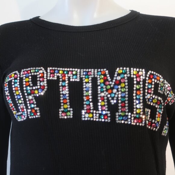 NWT Lauren Moshi Black (Item- 305) 2 Pc Set Crystal Optimist Top/M Jogger/XS - Picture 4 of 15